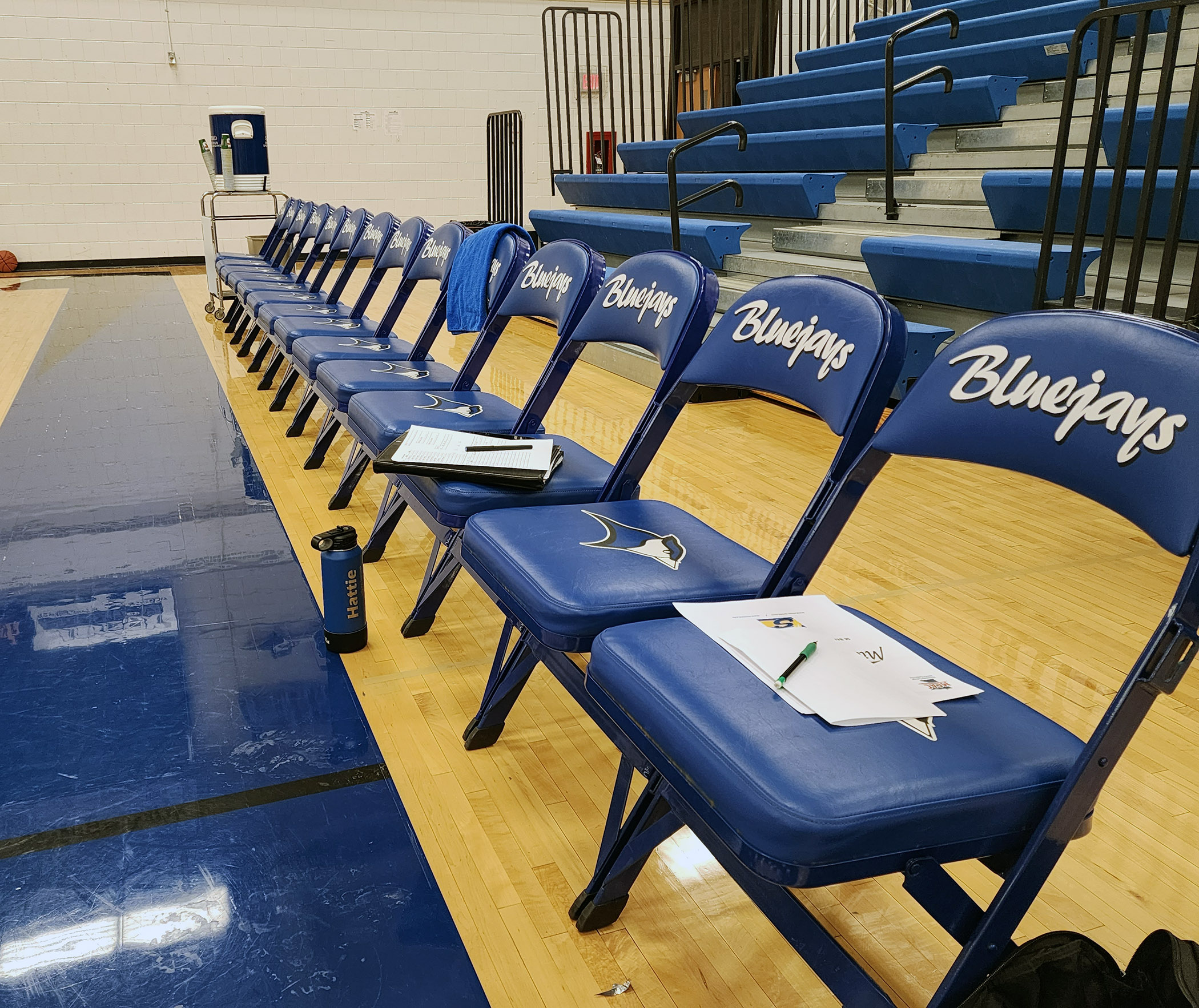 Bluejays athletic gym chairs for the team