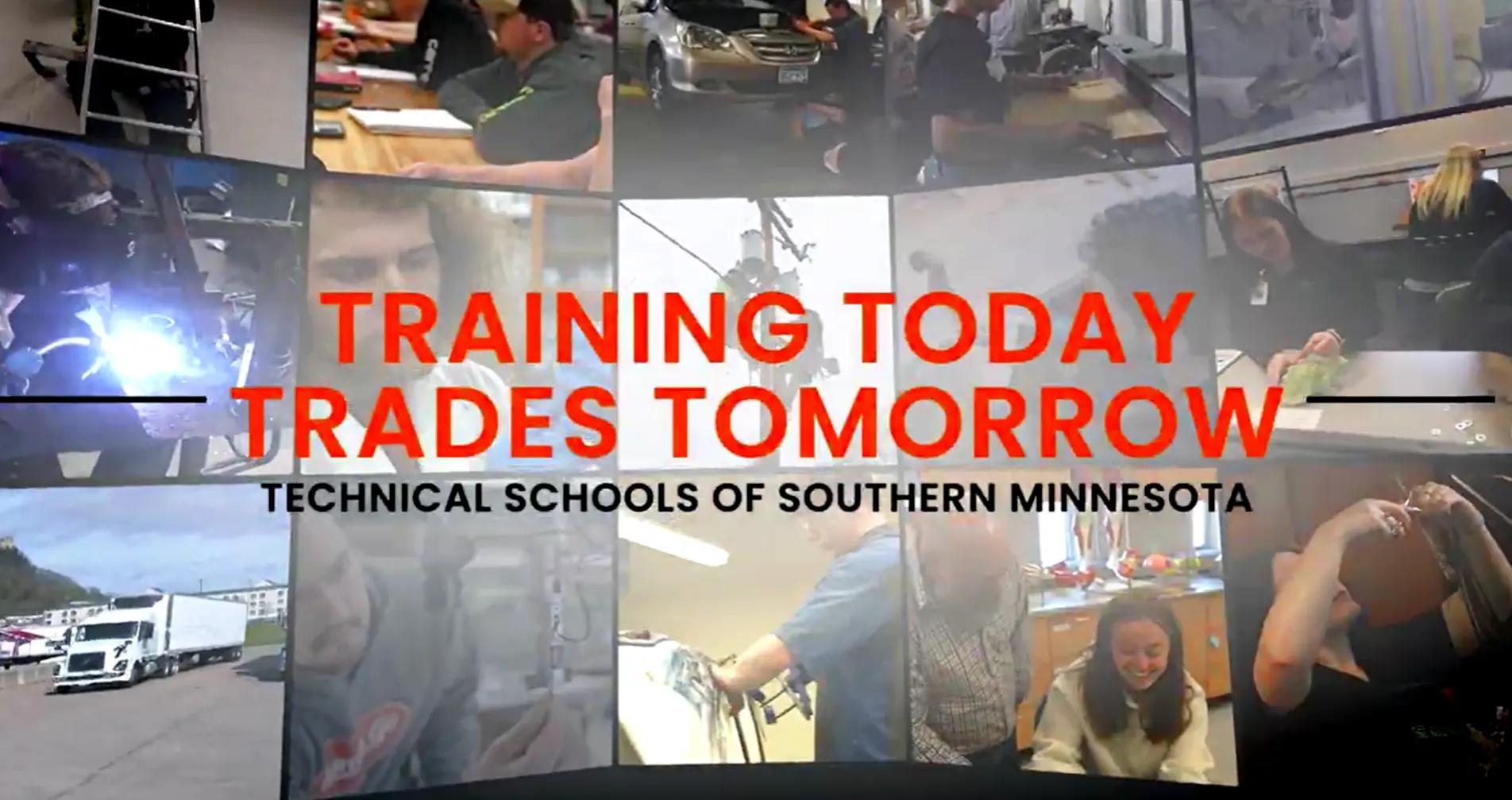 Training Today Trades Tomorrow Headline with collage